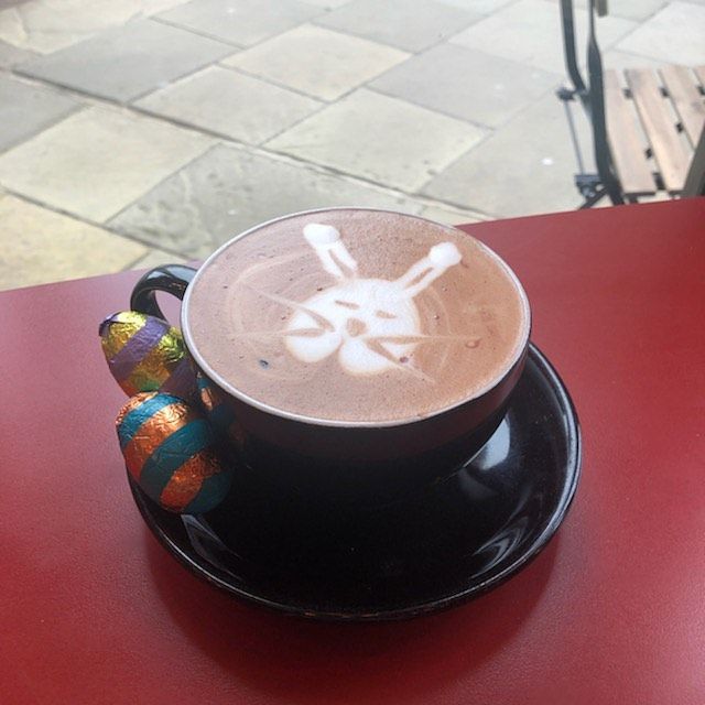 Open today until 4pm. 
If you ask @audeloubert nicely, she might even put an Easter bunny on your drink!! #coffeeart #coffee #coffeegram