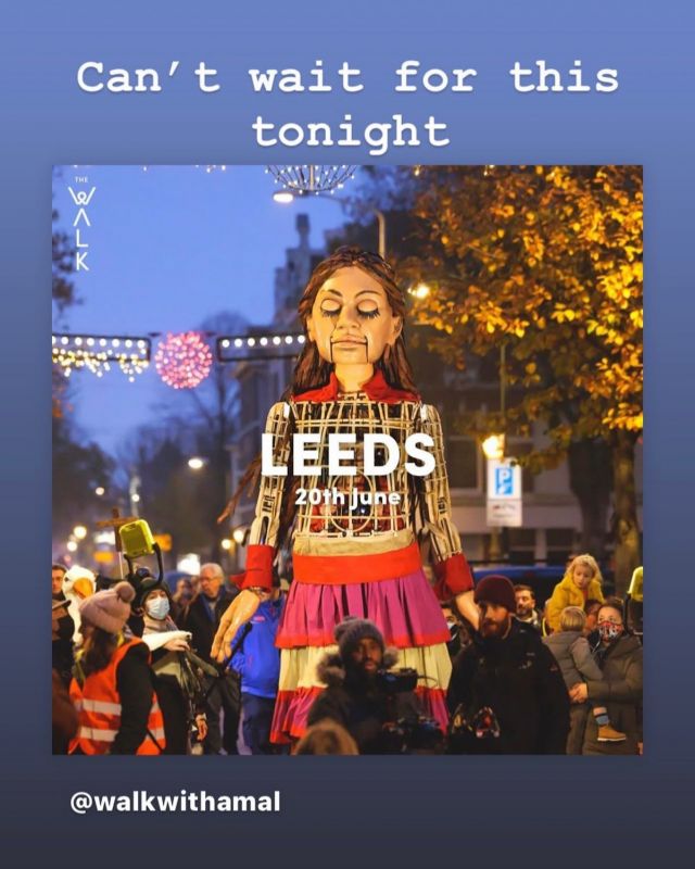Very excited to #walkwithamal tonight in Leeds