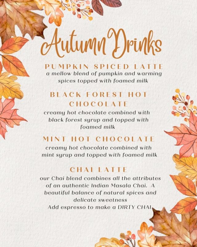 Launching our Autumn Drinks Menu……