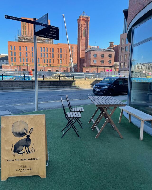 @mustardwharf.towerworks looking fine in the sunshine this morning. 
Tables and chairs at the ready