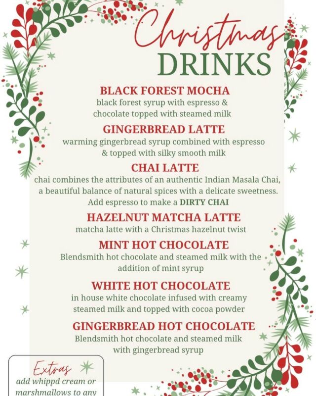 Christmas drinks menu is live 🎄🎅🏻