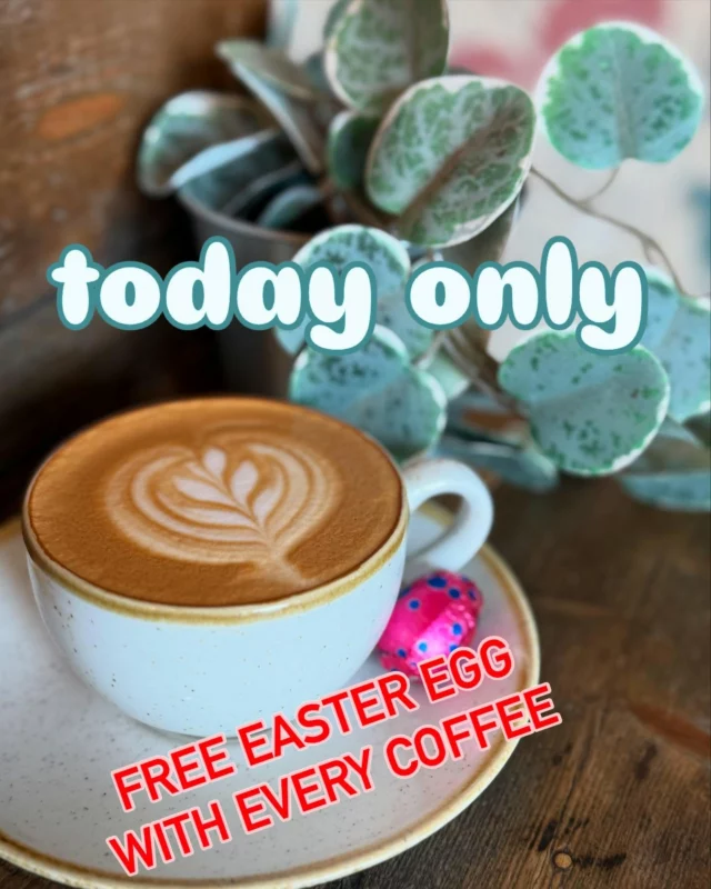 Get a FREE Easter Egg with every coffee purchase today. 
Disclaimer attached 🤣