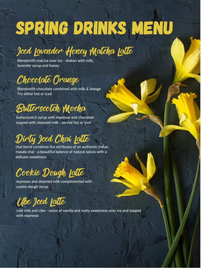 A new season means new drinks, come on down to try out our new spring specials starting on the first of March!